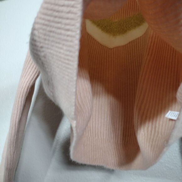 Metallic Pink Sweater Knit Colorblock Women’s Size L Boho Long Sleeve Rare Find - Picture 6 of 11